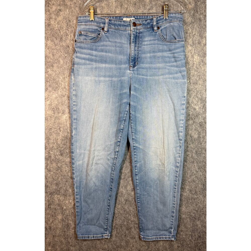 Eileen Fisher Light Blue Cropped Ankle Mom Jeans Relaxed Fit Size 10 Casual